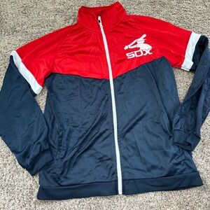 Chicago White‎ Sox Track Jacket Full Zip Red Navy Adult Medium SOX Baseball